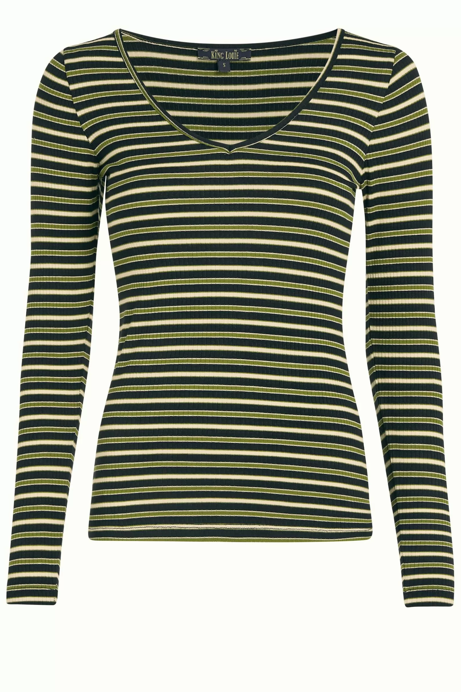 carice_v_top_pimm_stripe_2-1.webp Tops & Shirts*King Louie Carice V Top Pimm Stripe Woodbine Green