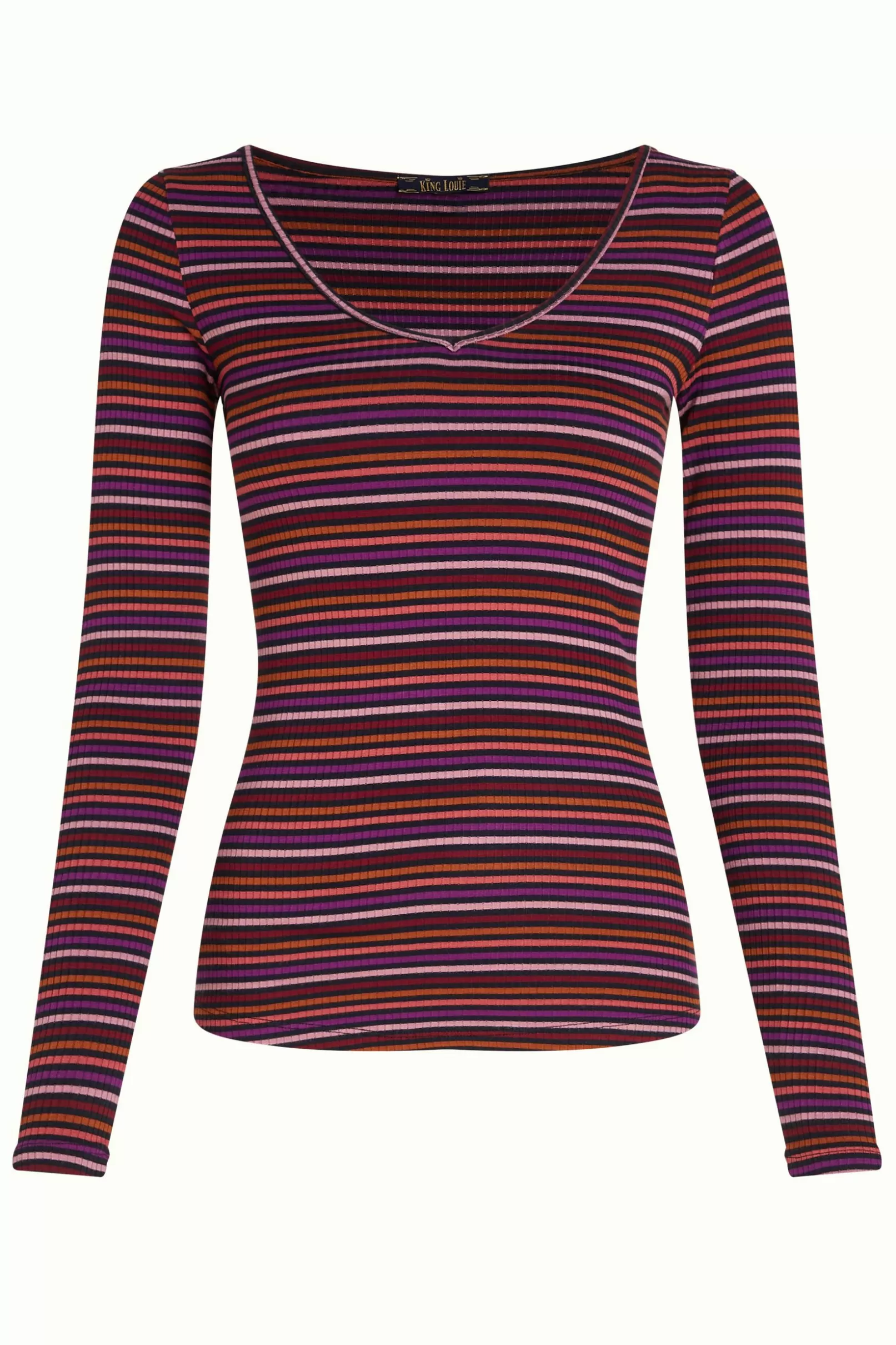 carice_v_top_rolla_stripe_2.webp Tops & Shirts*King Louie Carice V Top Rolla Stripe Mesa Pink