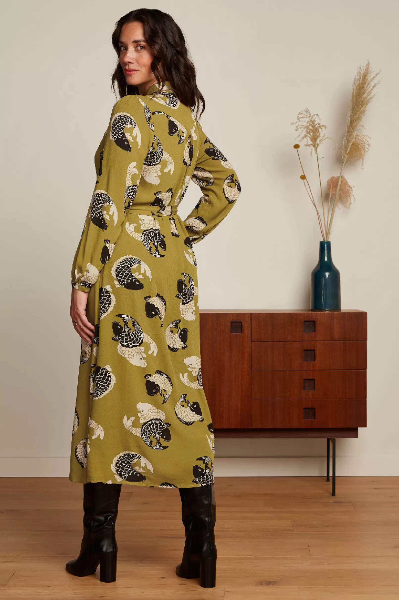 carina_dress_koi_4.webp Jurken*King Louie Carina Dress Koi Chartreuse Yellow