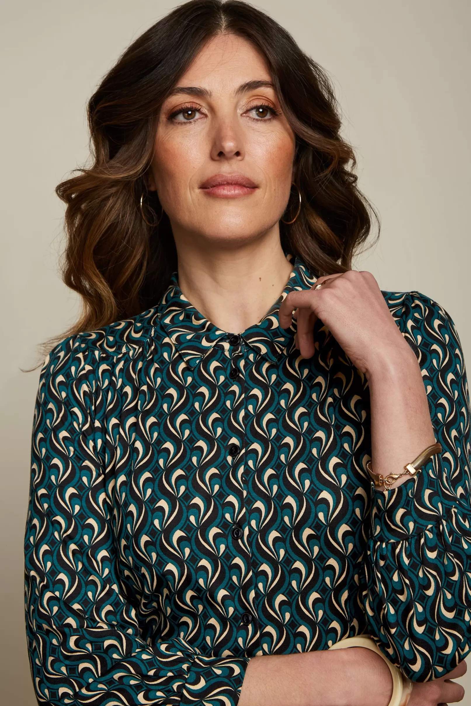 carina_dress_morel_1.webp Jurken*King Louie Carina Dress Morel Dragonfly Green