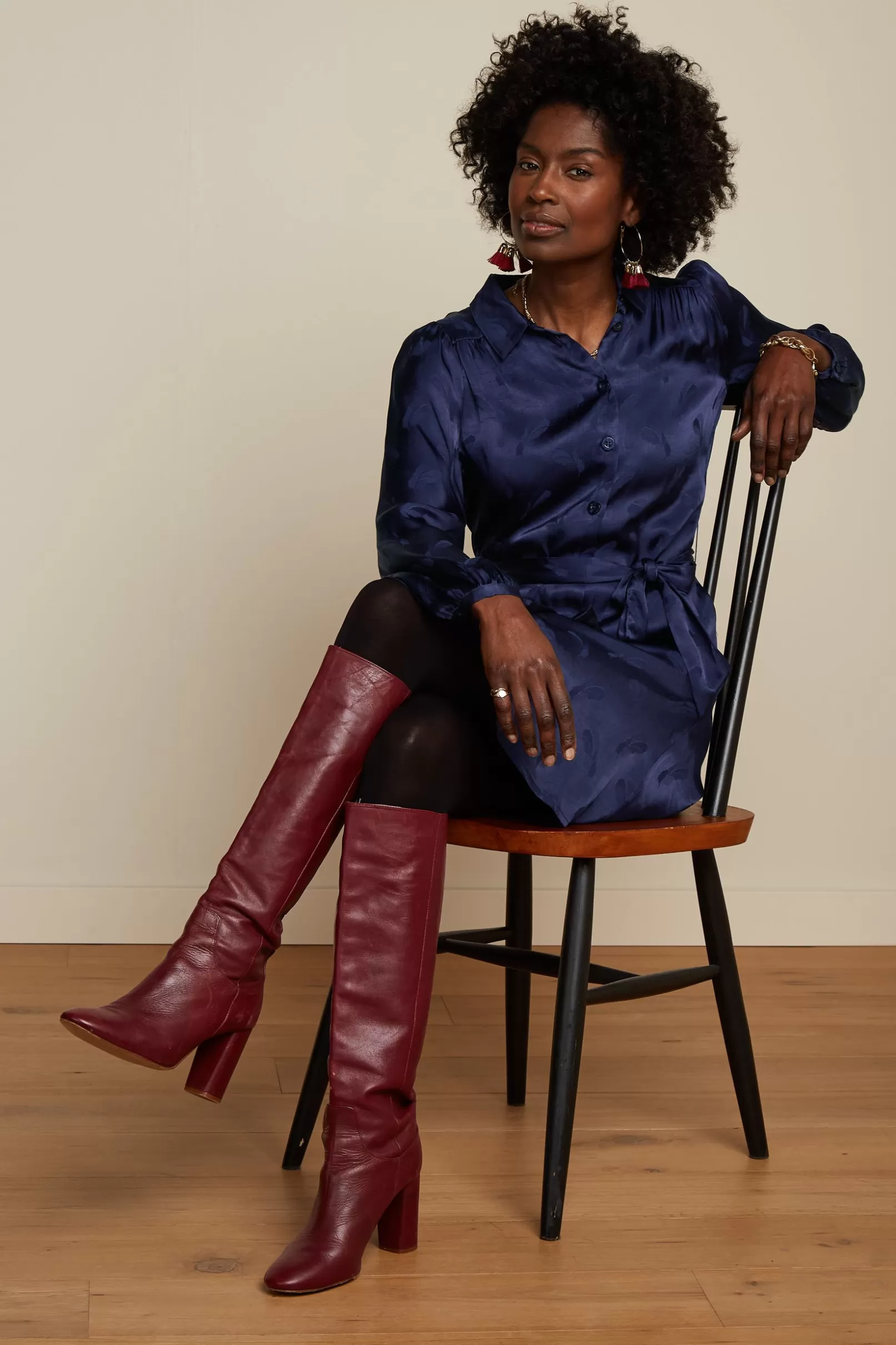 carina_tunic_dress_rouge_1.webp Jurken*King Louie Carina Tunic Dress Rouge Ink Blue