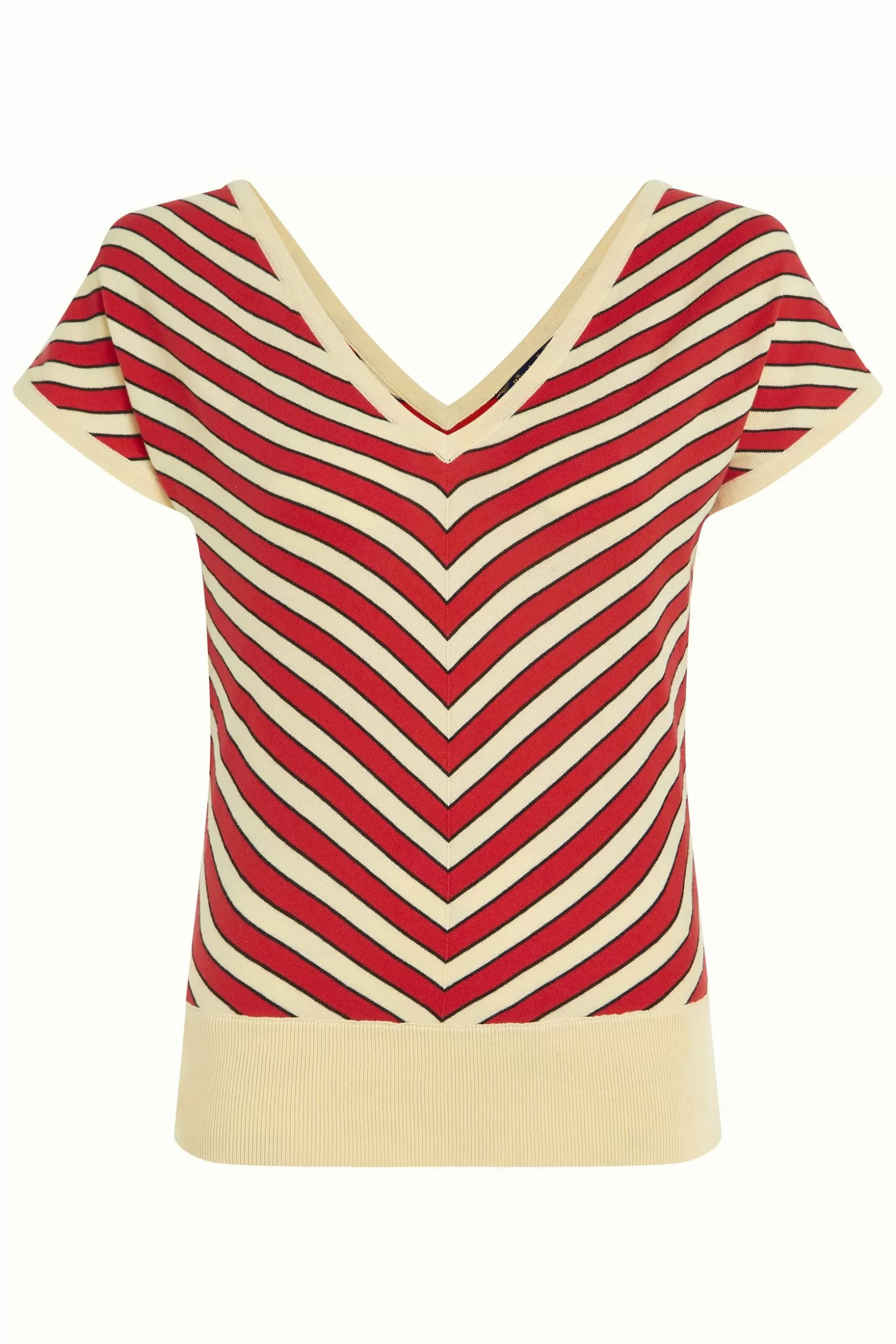 double_v_top_port_stripe_2.webp Tops & Shirts*King Louie Double V Top Port Stripe Fiery Red