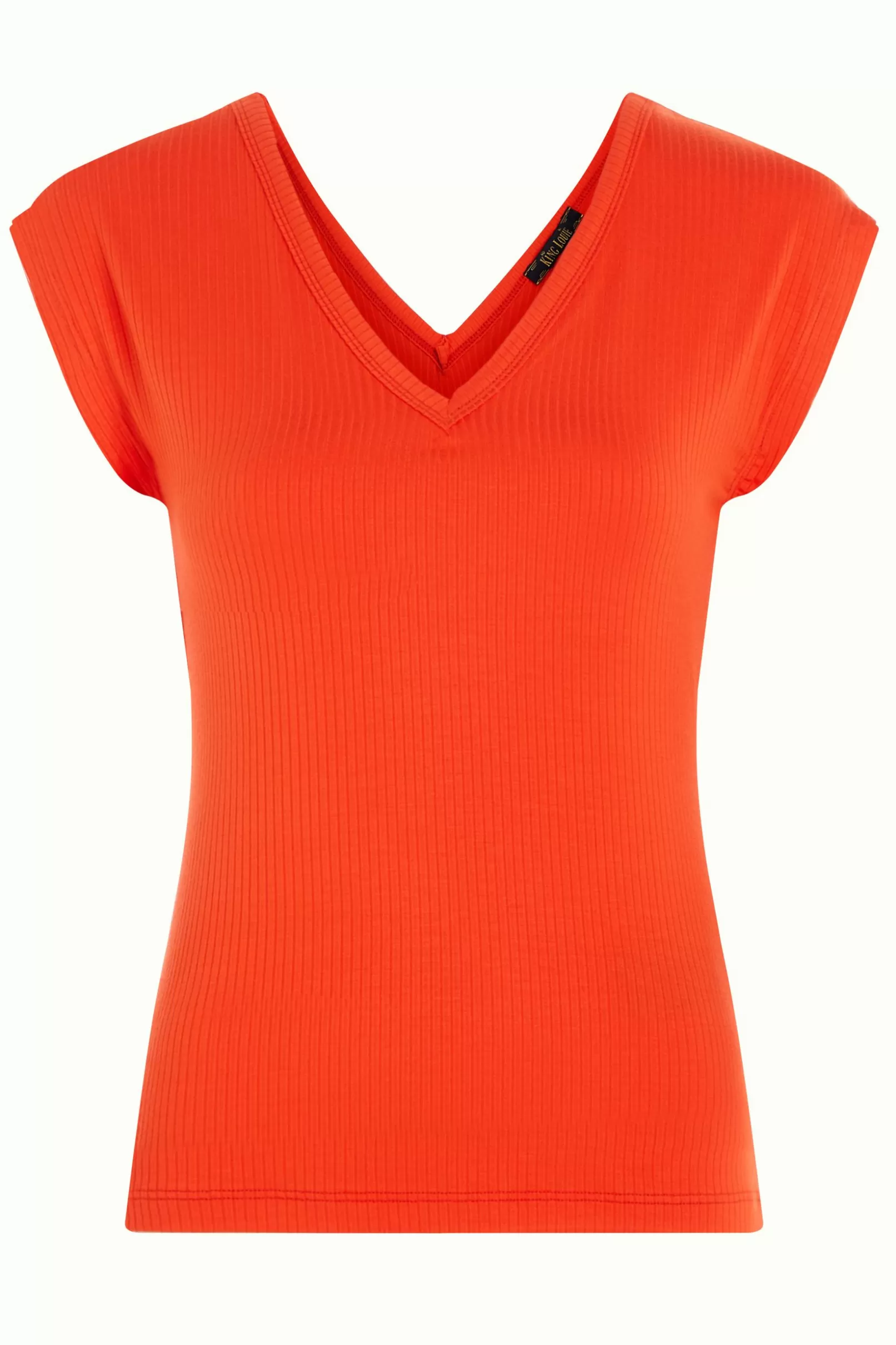 double_v_top_uni_rib_3.webp Tops & Shirts*King Louie Double V Top Uni Rib Sun Orange