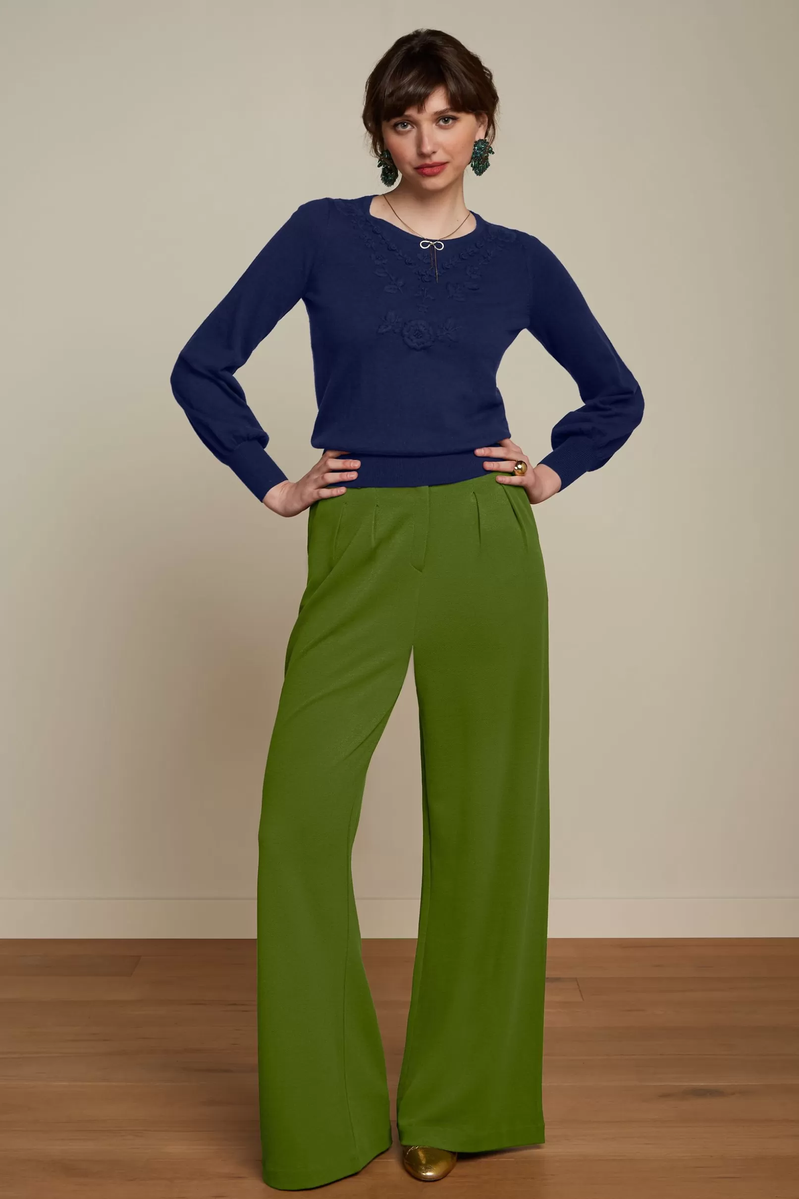 fintan_pants_milano_crepe_1-5.webp Broeken*King Louie Fintan Pants Milano Crepe Olive Green