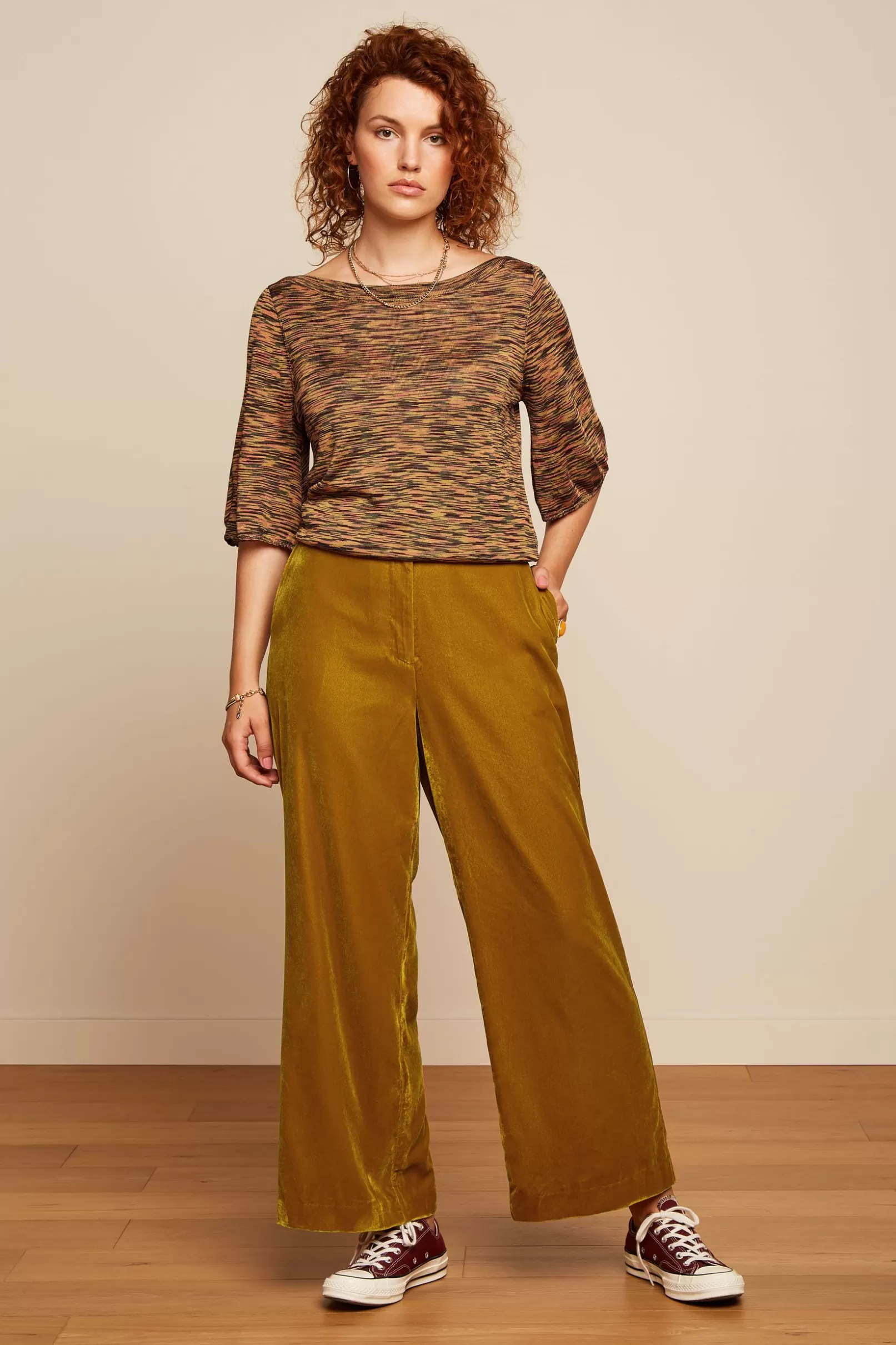 frederica_pants_gamine_velvet_0.webp Broeken*King Louie Frederica Pants Gamine Velvet Gold