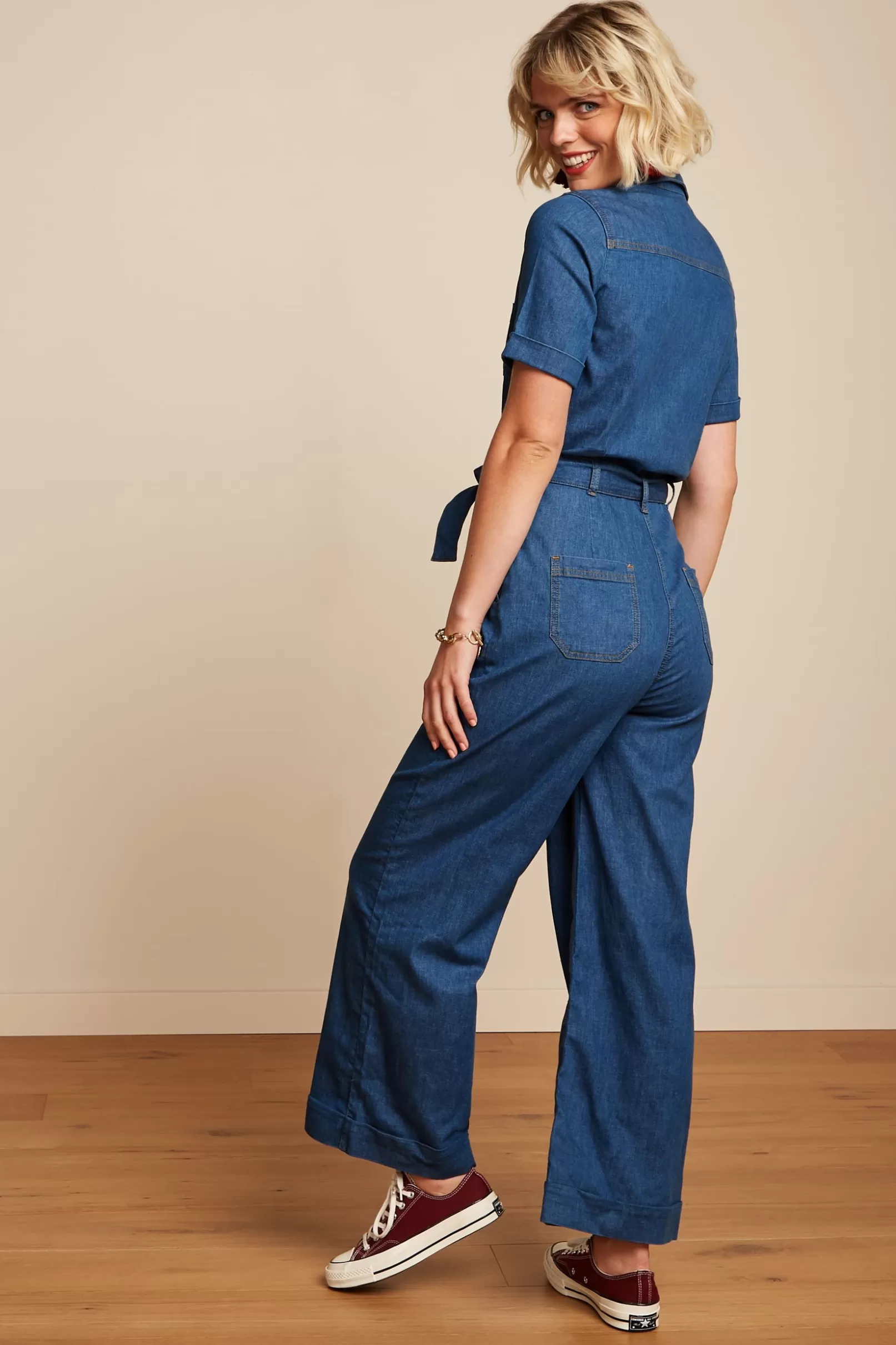 gracie_jumpsuit_chambray_2.webp Jumpsuits*King Louie Gracie Jumpsuit Chambray Denim Blue