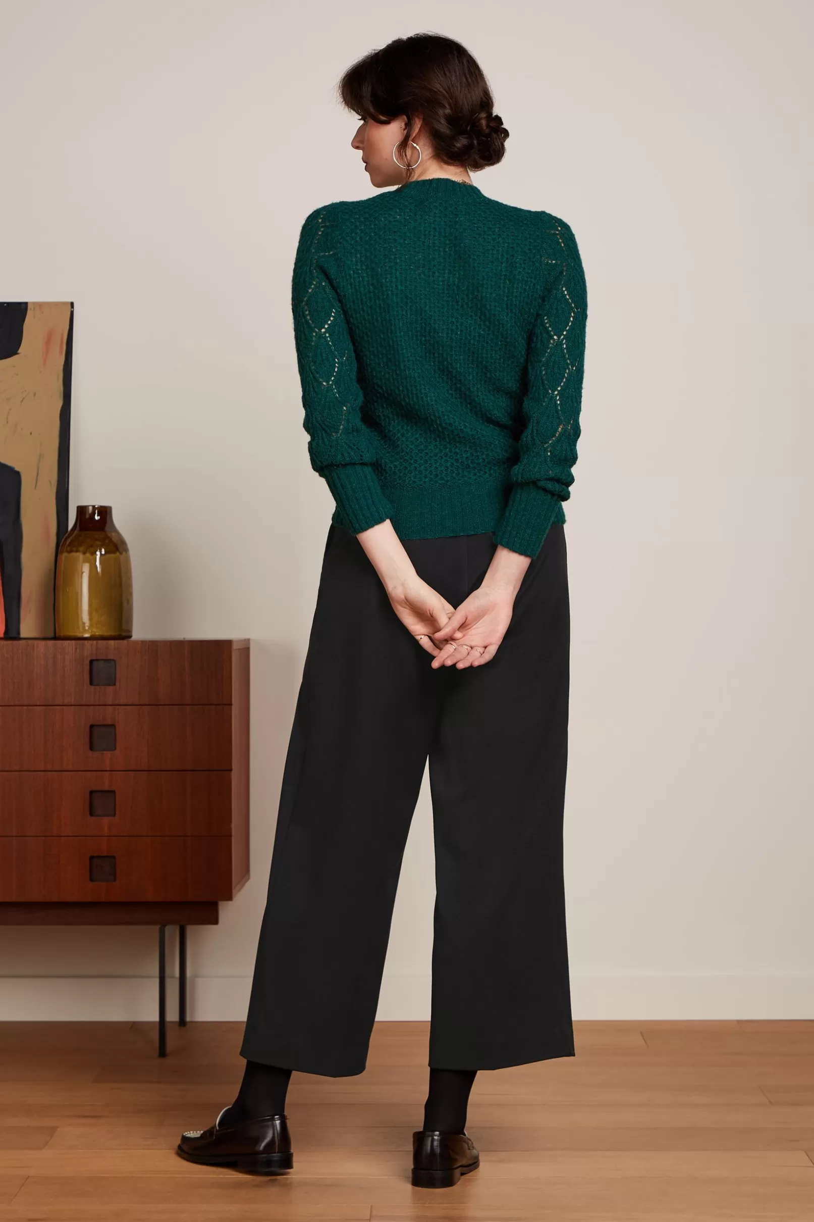 jeannie_yoke_sweater_farfalle_2-1.webp Tops & Shirts*King Louie Jeannie Yoke Sweater Farfalle Pine Green