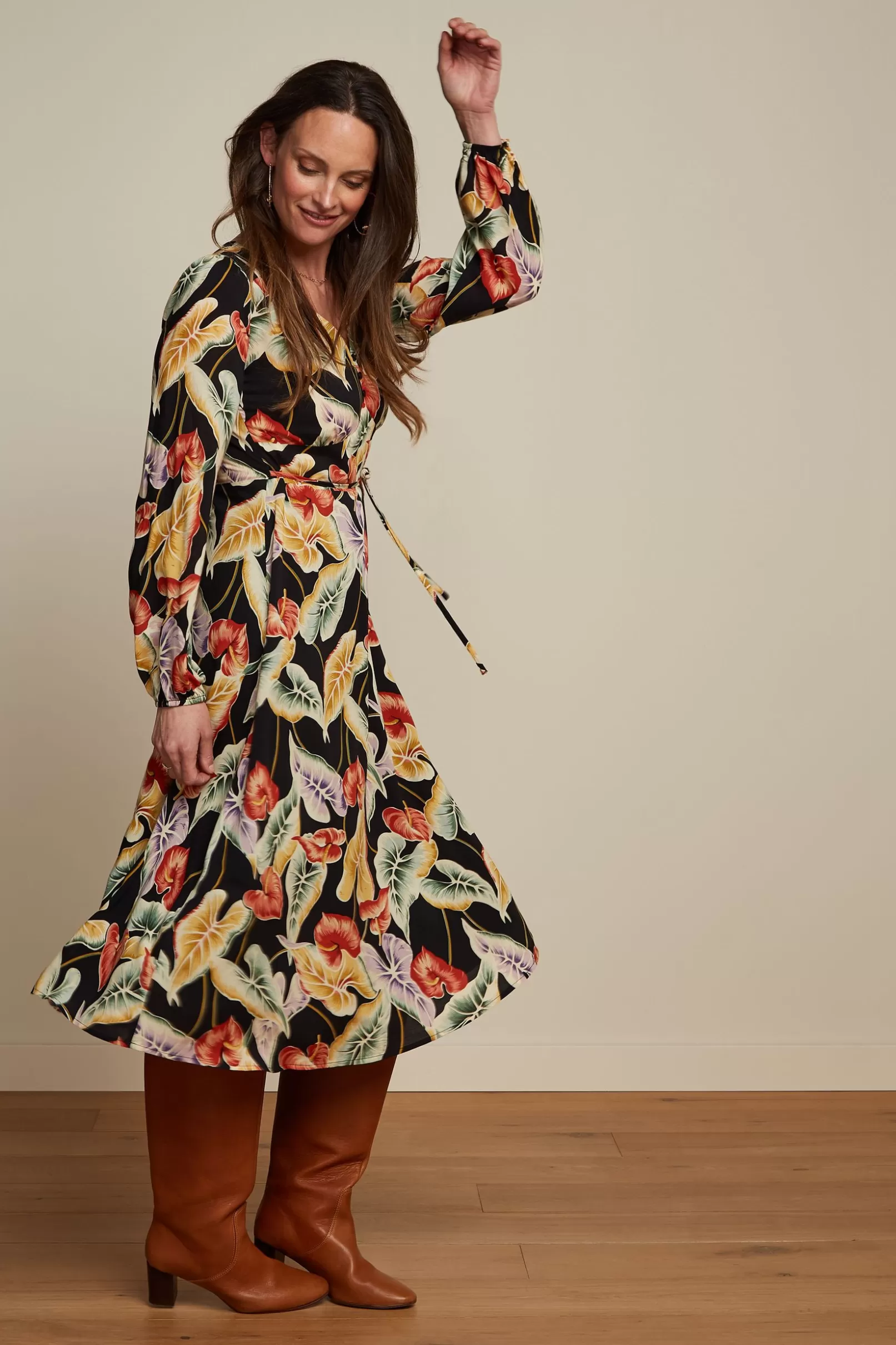 lelia_dress_marmora_1.webp Jurken*King Louie Lelia Dress Marmora Black