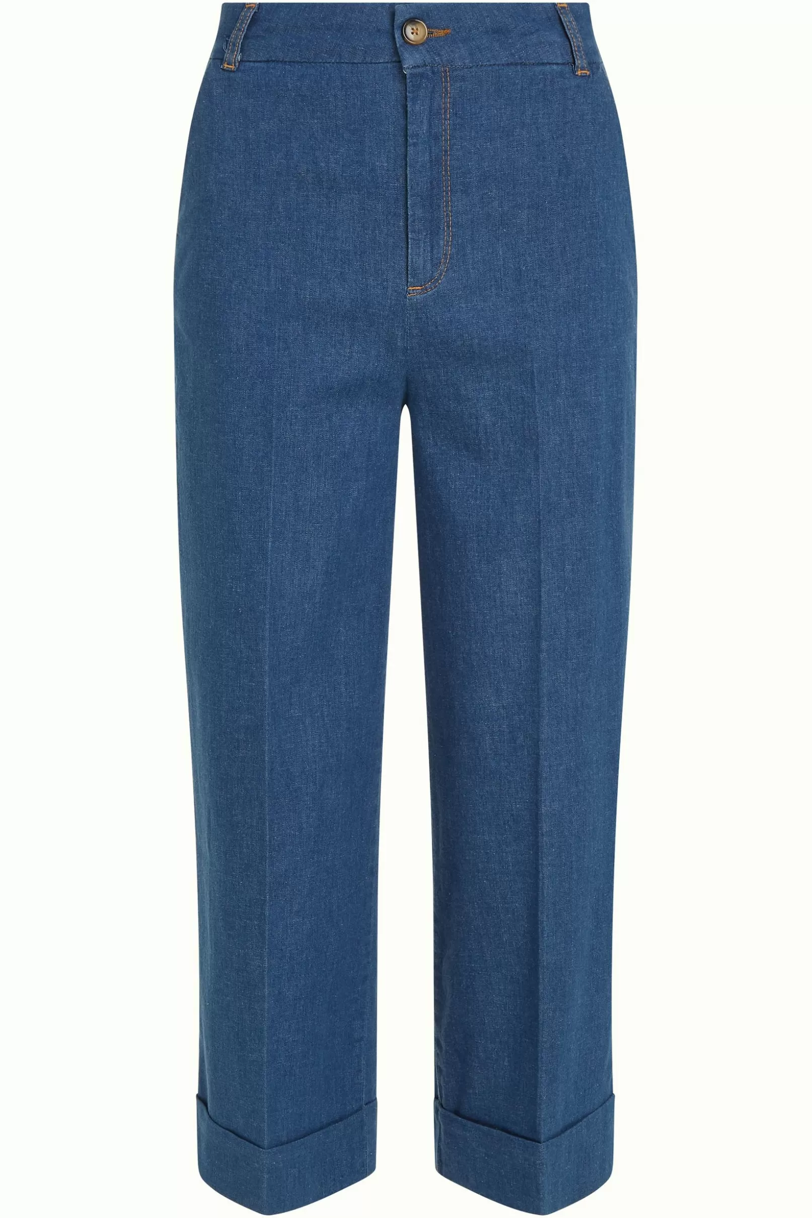 lisa_culotte_chambray_3.webp Broeken*King Louie Lisa Culotte Chambray Denim Blue