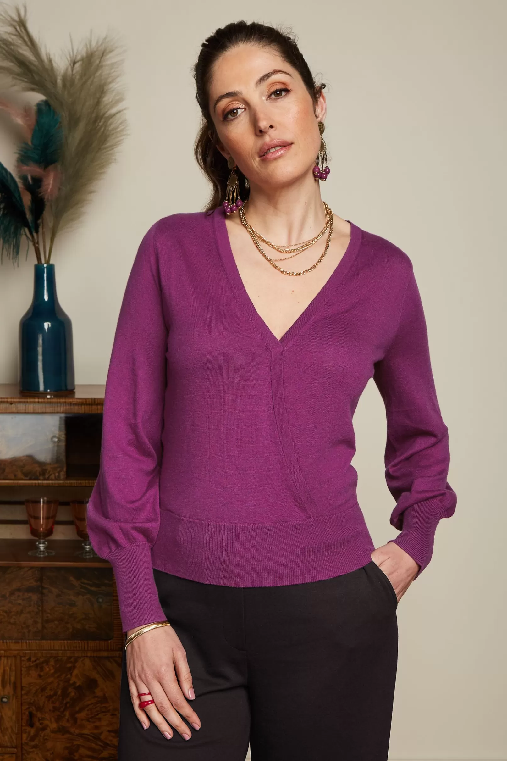 lulu_wrap_top_cocoon_0-3.webp Tops & Shirts*King Louie Lulu Wrap Top Cocoon Vivid Purple
