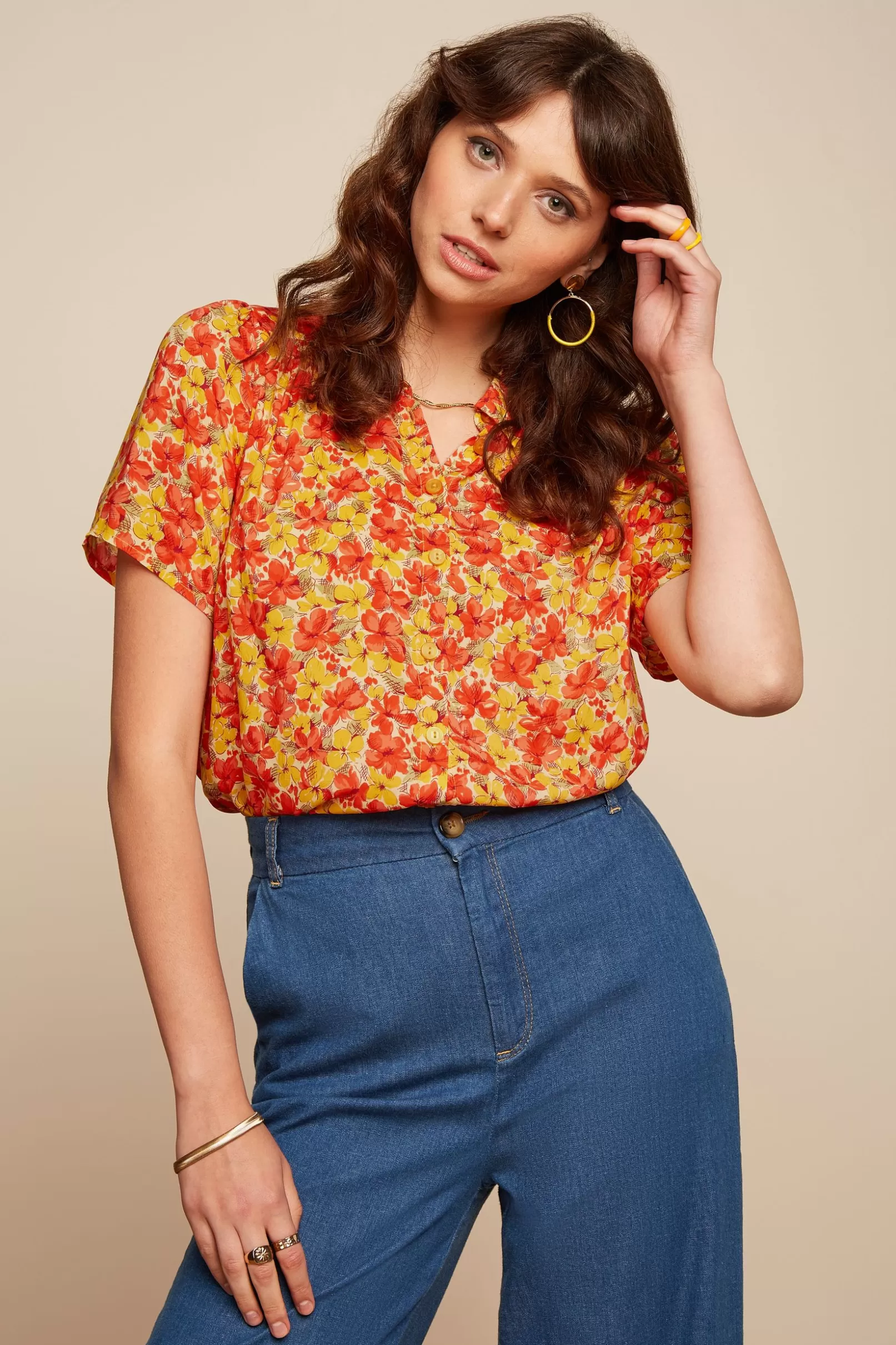 maisie_blouse_doree_2.webp Blouses*King Louie Maisie Blouse Doree Fiesta Red