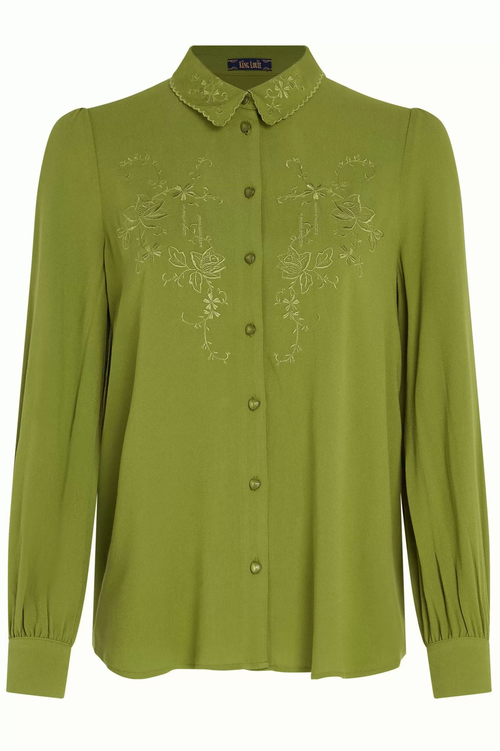maisie_blouse_lyonne_embroidery_5.webp Blouses*King Louie Maisie Blouse Lyonne Embroidery Woodbine Green