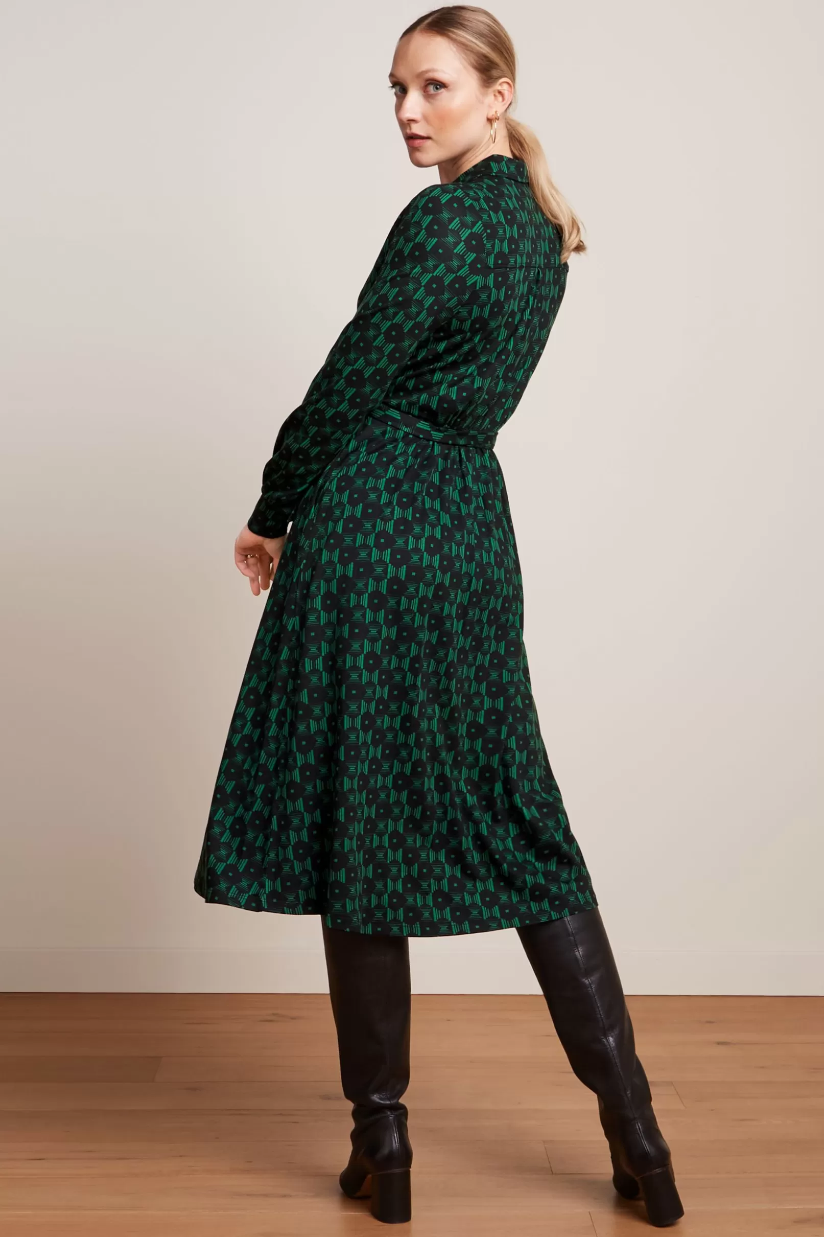 maisie_dress_marvin_2.webp Jurken*King Louie Maisie Dress Marvin Para Green