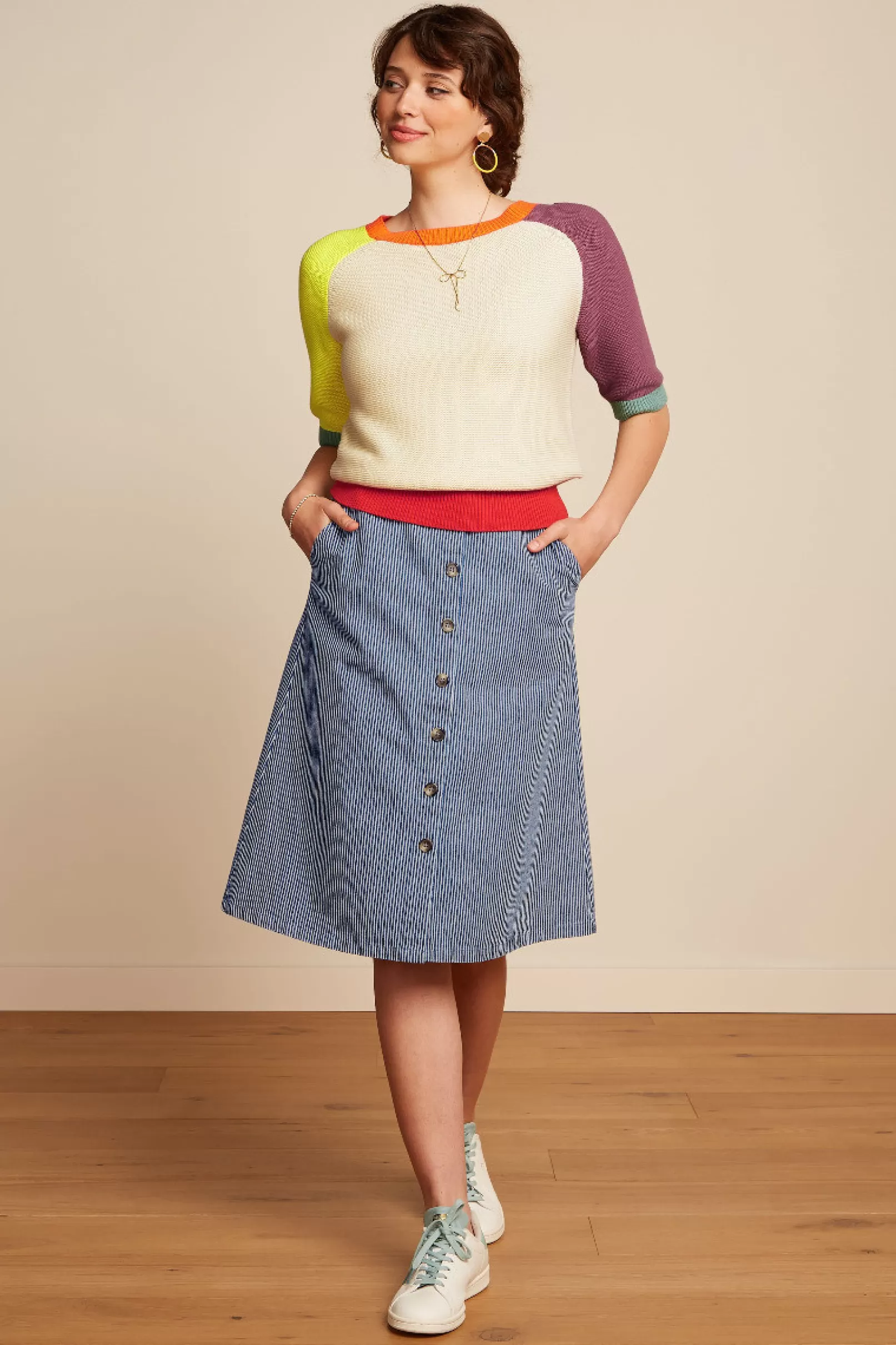mary_skirt_osei_stripe_0.webp Rokken*King Louie Mary Skirt Osei Stripe Denim Blue