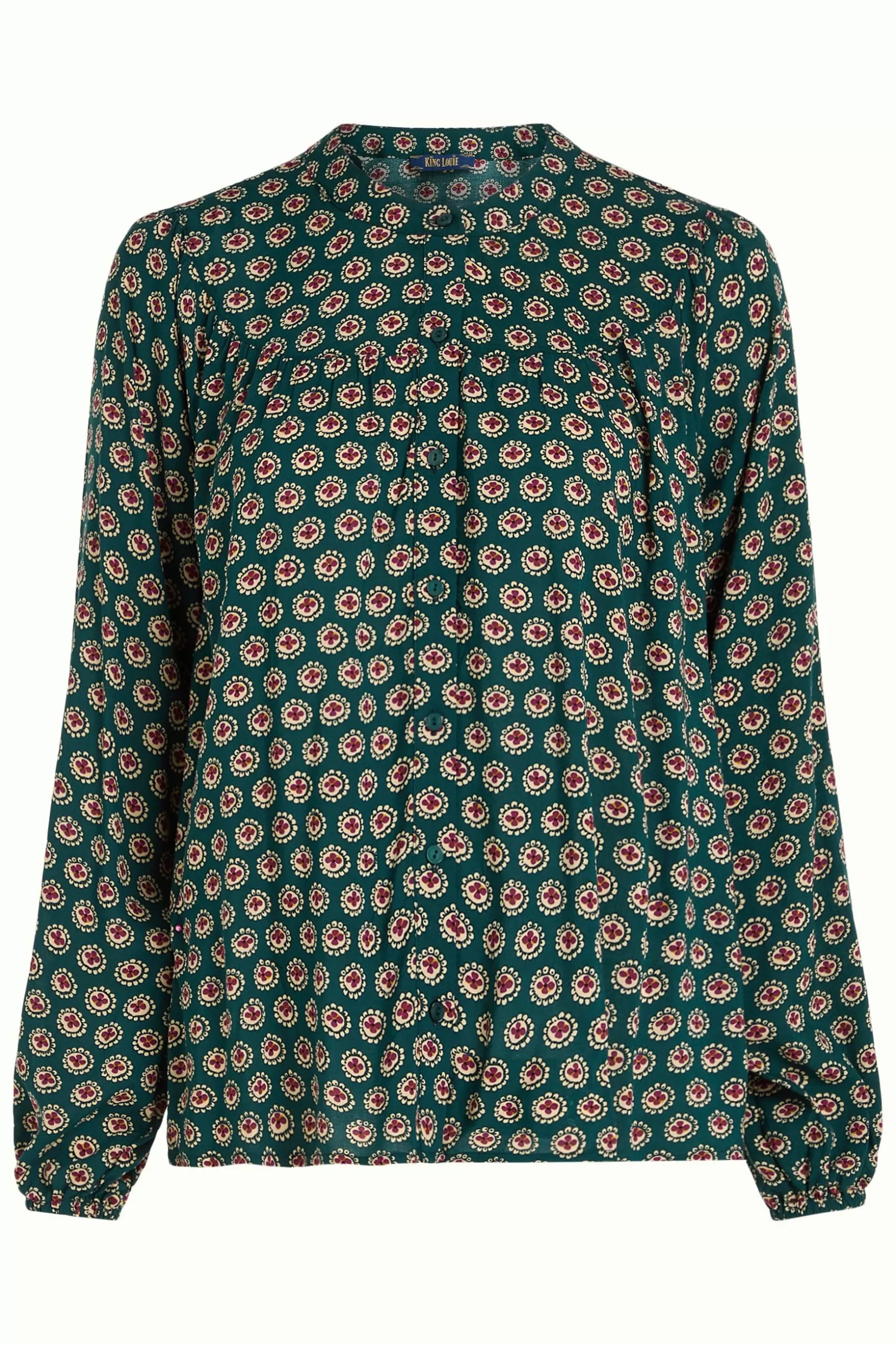nala_blouse_elliot_2.webp Blouses*King Louie Nala Blouse Elliot Pine Green