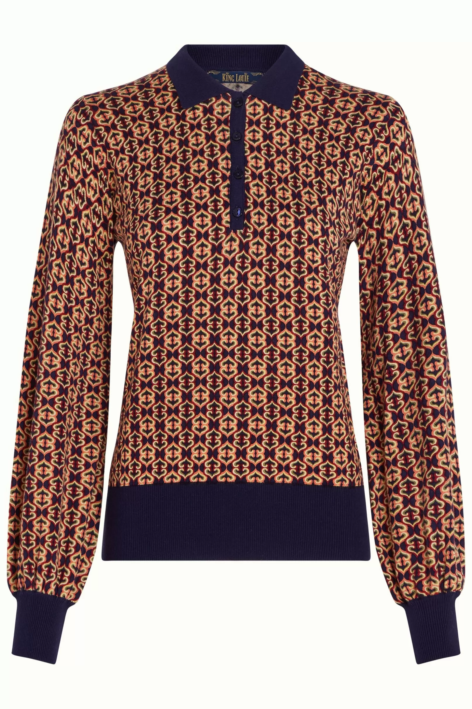 polo_bell_top_ripley_2.webp Tops & Shirts*King Louie Polo Bell Top Ripley Evening Blue