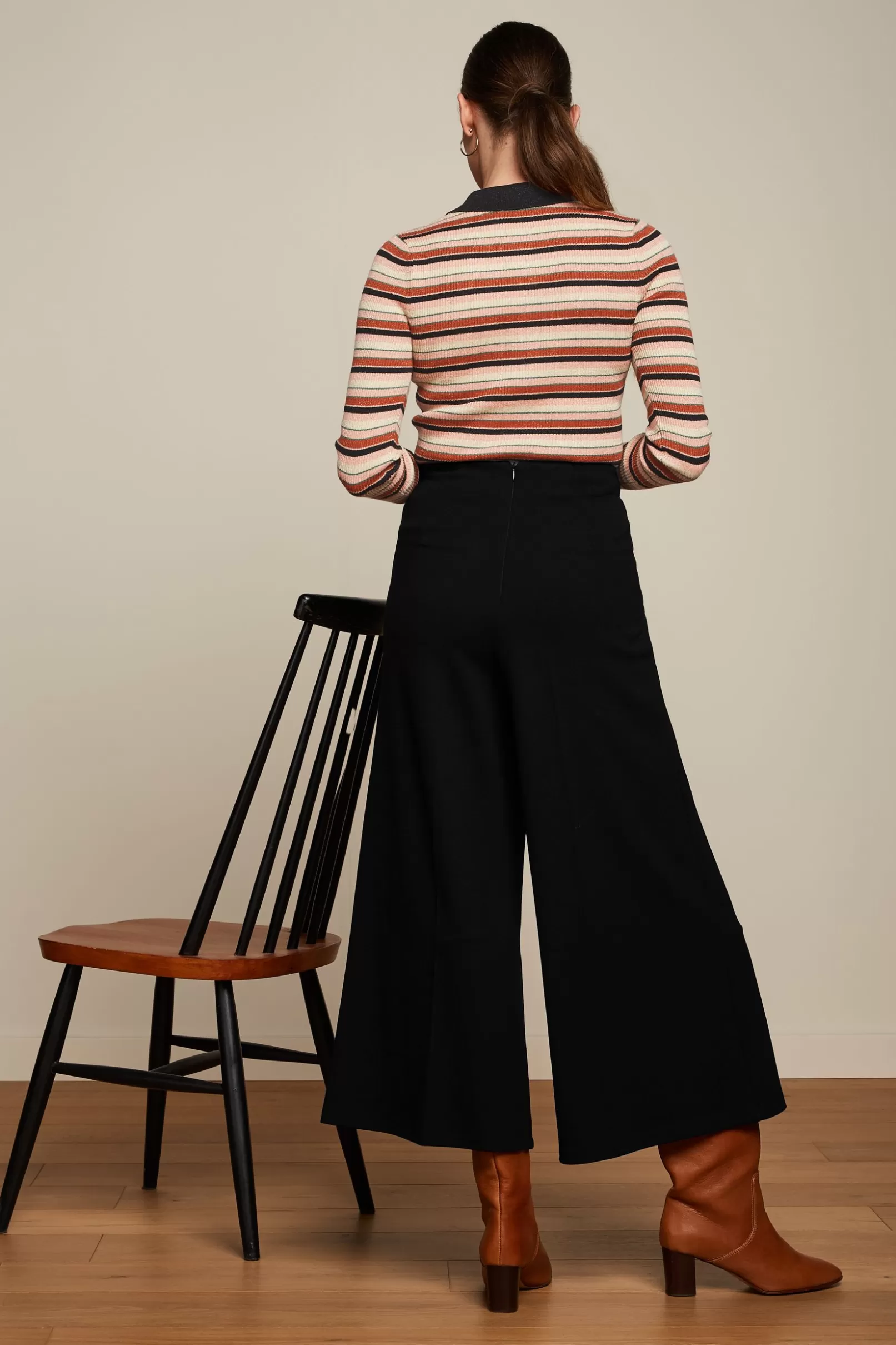 polo_rib_top_lapis_stripe_2.webp Tops & Shirts*King Louie Polo Rib Top Lapis Stripe Black