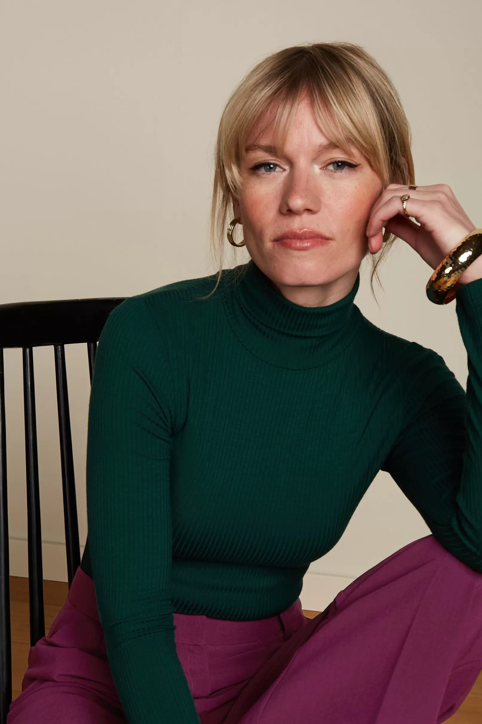 rollneck_top_uni_rib_0-5.webp Tops & Shirts*King Louie Rollneck Top Uni Rib Pine Green