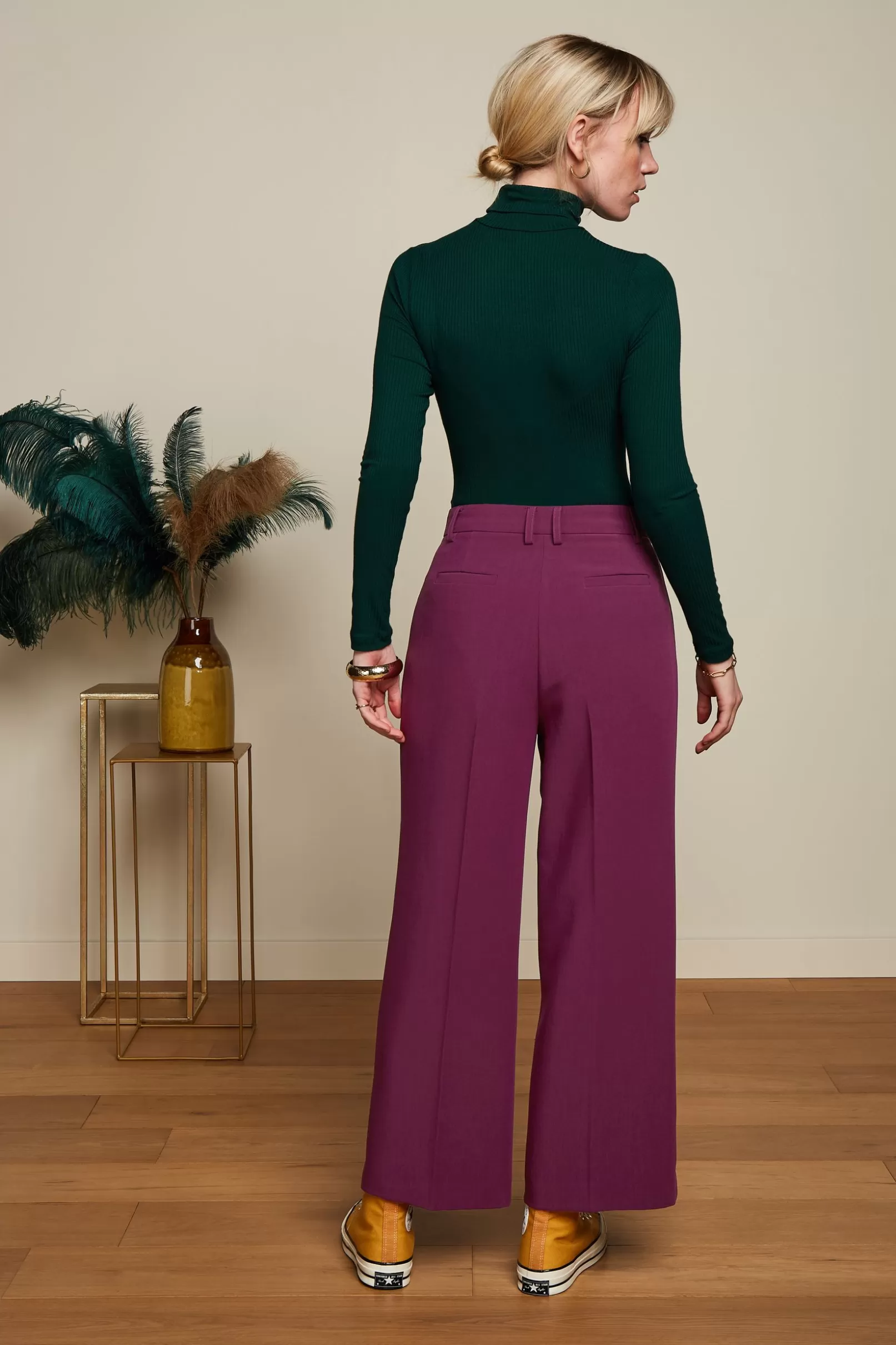 rollneck_top_uni_rib_2-5.webp Tops & Shirts*King Louie Rollneck Top Uni Rib Pine Green