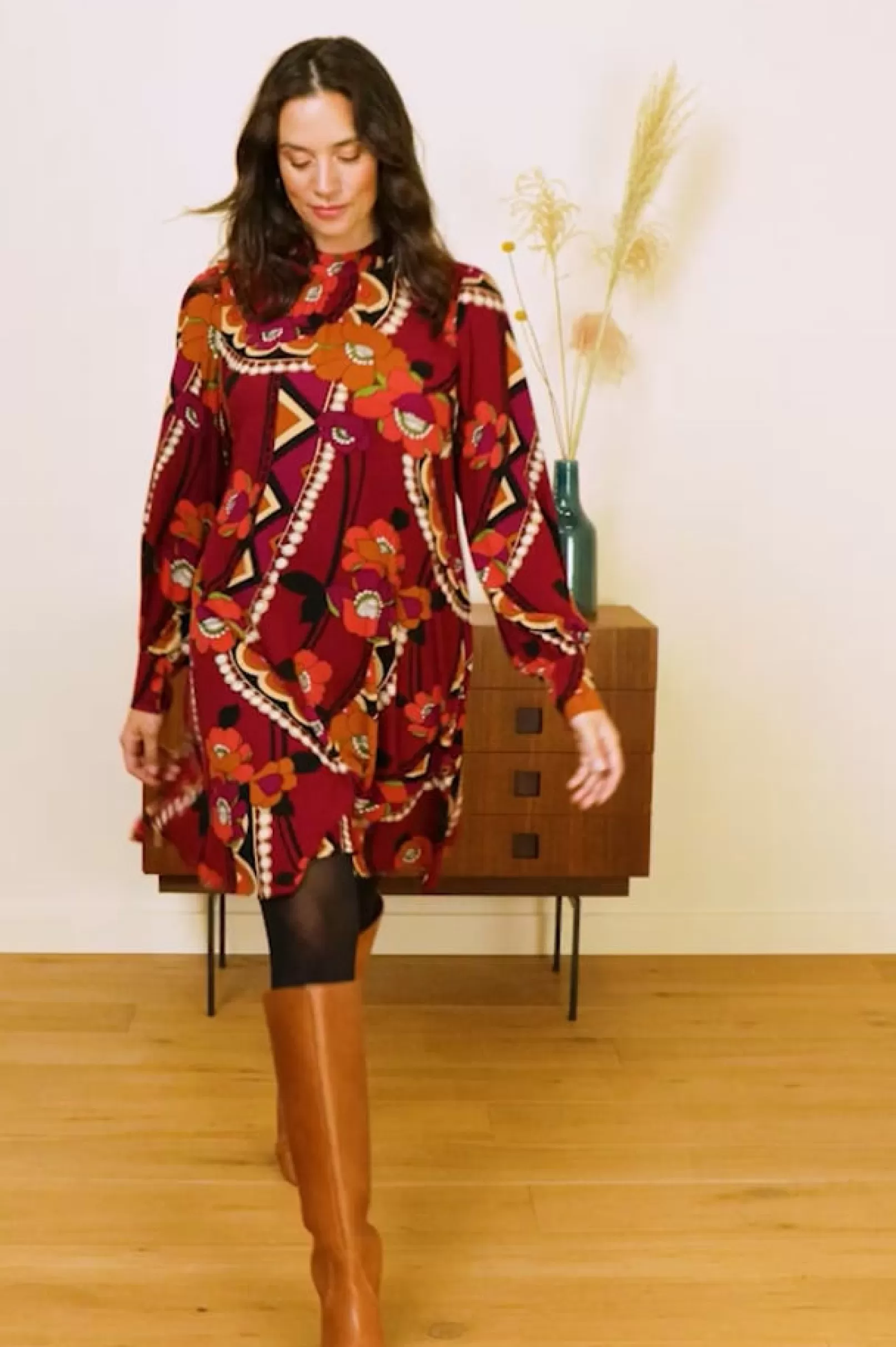 sandy_dress_lovechild_2.webp Jurken*King Louie Sandy Dress Lovechild Cabernet Red