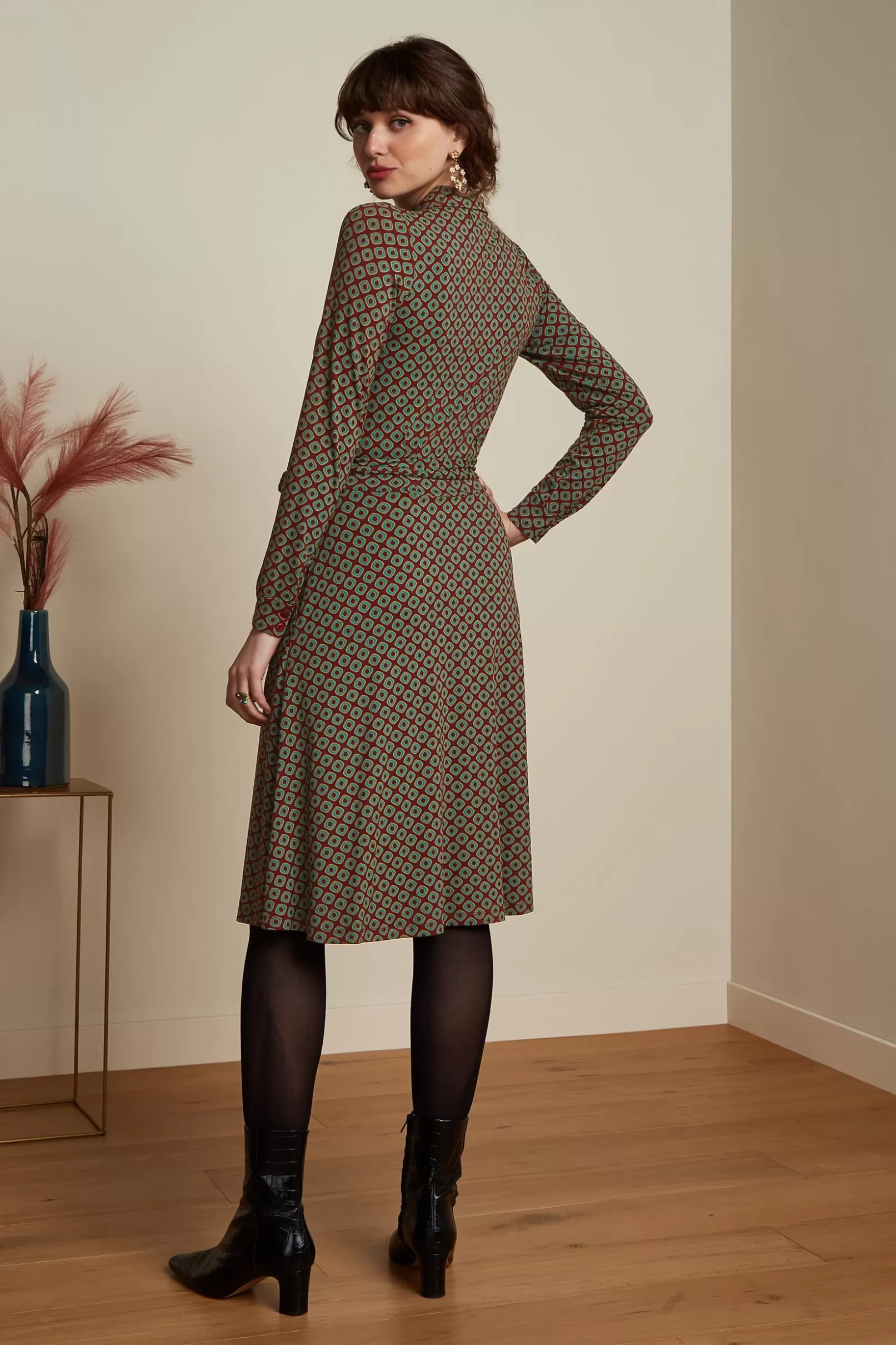 sheeva_dress_dusty_2.webp Jurken*King Louie Sheeva Dress Dusty Cabernet Red