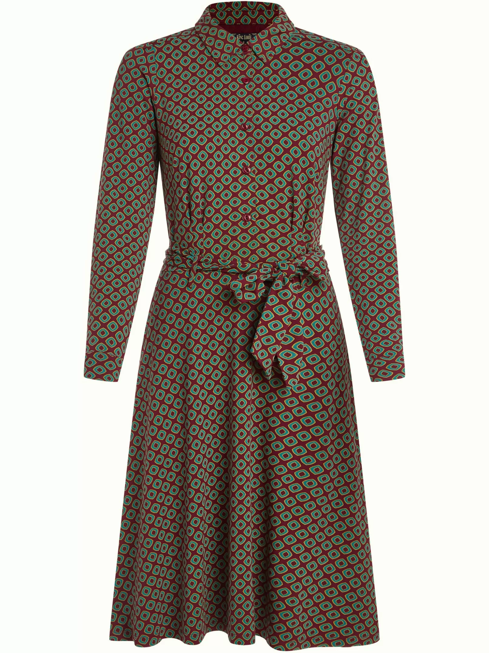 sheeva_dress_dusty_3.webp Jurken*King Louie Sheeva Dress Dusty Cabernet Red