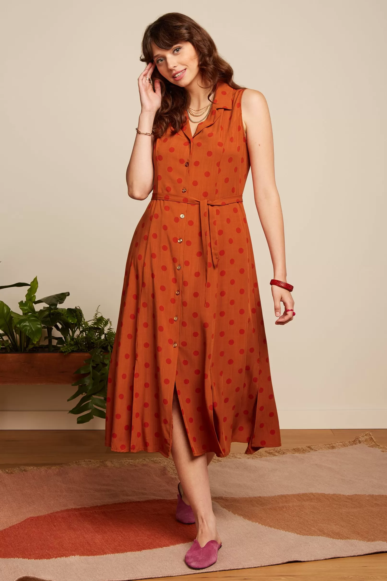 violante_dress_melos_0.webp Jurken*King Louie Violante Dress Melos Caramel